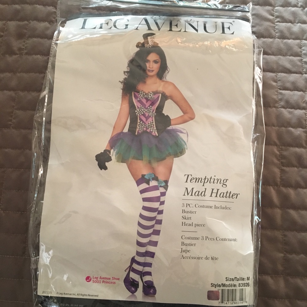 Leg Avenue Purple White Striped Thigh-High Socks with Black Bow Accents - Picture 5 of 8